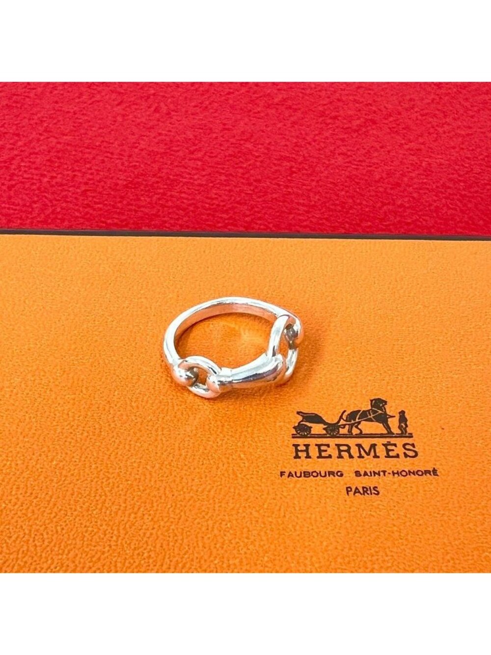 Hermes Vintage Horsebit Ring 925 Sterling Silver